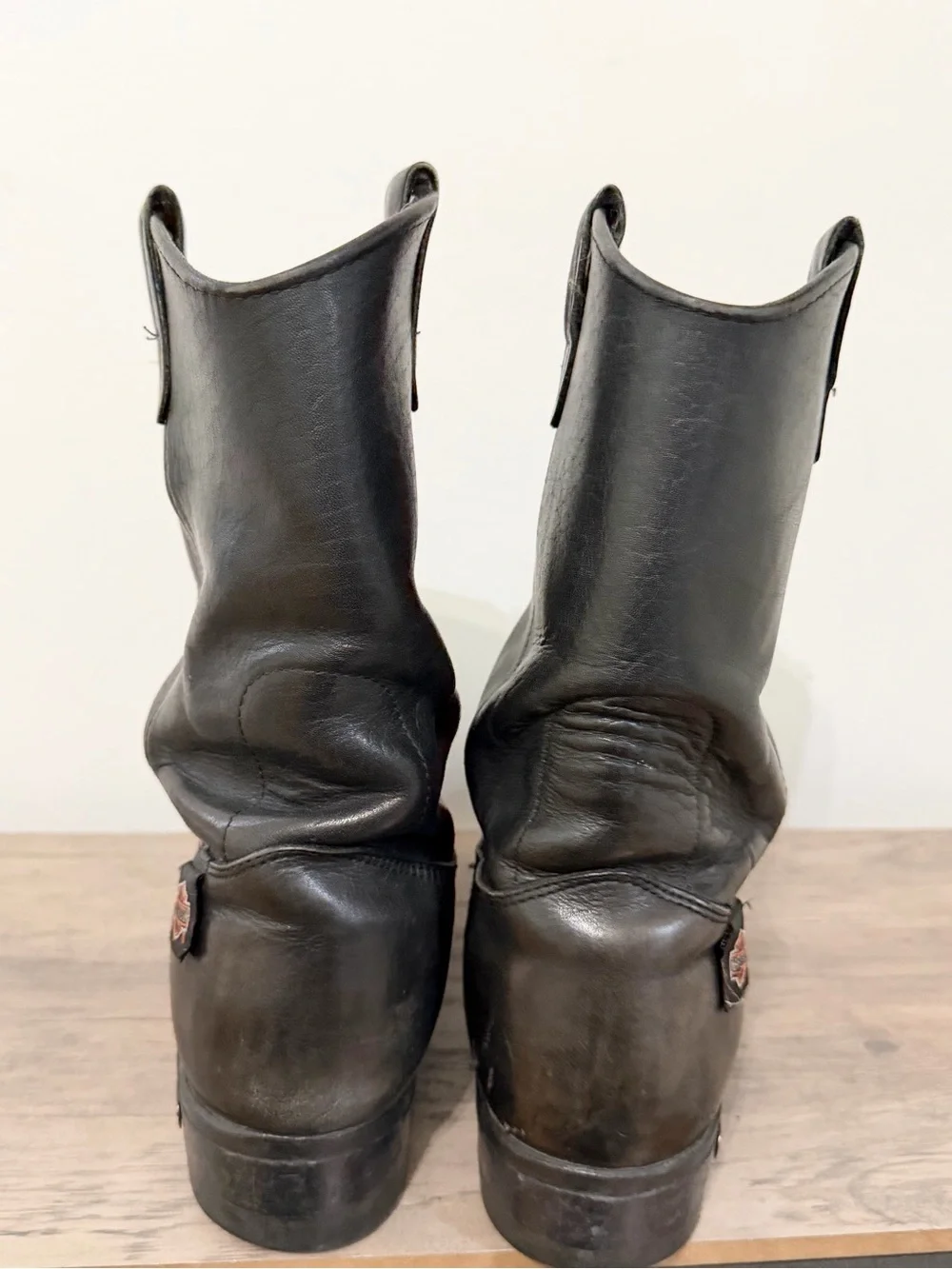 Harley Davidson 11.5 Motorcycles Embroidered Leather Vintage MADE in USA Boots